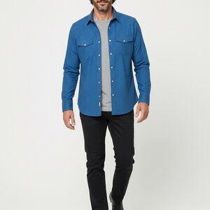 Wrangler Wrancher Men XL Paisley Print Western Cowboy Pearl Snap Button-Up Shirt